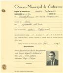 Registo de matricula de cocheiro profissional em nome de Manuel Joaquim dos Santos Campanedo, morador no Ral, com o nº de inscrição 1154.