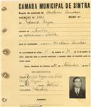 Registo de matricula de cocheiro amador em nome de David Organ, morador em Sintra, com o nº de inscrição 1041.