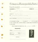 Registo de matricula de cocheiro profissional em nome de Justino Simões, morador em Aruil de Cima, com o nº de inscrição 1206.