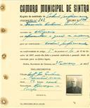 Registo de matricula de cocheiro profissional em nome de Francisco António [...], morador em Negrais, com o nº de inscrição 862.