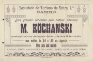 Programa de espetáculos com a participação do violinista M. Kochanski.