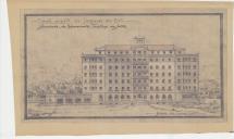 Primeiro ante-projeto da fachada do Sintra Palace Hotel da autoria do arquiteto Manuel Joaquim Norte Júnior.