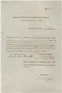 Ordem de cobrança para pagamento de uma licença  passada a João José Vitorino e Companhia, talho em A-da-Beja.