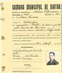 Registo de matricula de cocheiro profissional em nome de António Ferreira, morador em Albarraque, com o nº de inscrição 865.