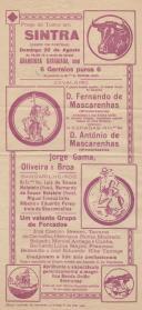 Programa da Grandiosa Garraiada na Praça de Touros da Portela de Sintra a 20 de agosto de 1939.