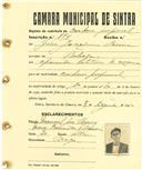 Registo de matricula de cocheiro profissional em nome de João Joaquim Pereira, morador em A-da-Beja, com o nº de inscrição 794.
