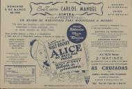 Programa do filme "Alice no País das Fadas" e um inesquecível documentário de Walt Disney Sinfonia da Primavera. 