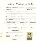 Registo de matricula de veículos de tração animal em nome de Manuel Gomes Vicente, morador no Linhó, com o nº de inscrição 1999.
