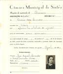 Registo de matricula de carroceiro em nome de Carolina Rosa Lavrador, moradora em Cabriz, com o nº de inscrição 1675.
