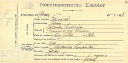 Recenseamento escolar de Firmino Ferreira, filho de Firmino José Ferreira, morador em Colares.