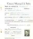 Registo de matricula de carroceiro em nome de Manuel Faria, morador em Rio de Mouro, com o nº de inscrição 2082.