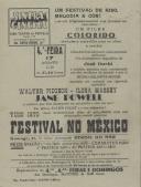 Programa do filme "Festival no México" com a participação dos atores Walter Pidgeon, Iloma Massey e Jane Powell.