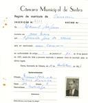 Registo de matricula de carroceiro em nome de Manuel Joaquim, morador em Dona Maria, com o nº de inscrição 2131.