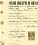 Registo de matricula de cocheiro profissional em nome de Inácio Figueiredo Ramos, morador em Dabeja, com o nº de inscrição 854.
