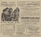 Programa do filme "Mulheres Marcadas" com a participação de Paul Henreid e Catherine Mc Leod, Grace Coppin-Cecil Clovelly e Rosita Moreno. 