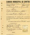 Registo de matricula de cocheiro profissional em nome de Silvério Júlio de Carvalho, morador em Belas, com o nº de inscrição 988.