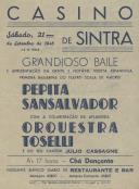 Programa de Grandioso Baile, com a participação de Pepita Sansalvador e a orquestra Toselli, no dia 21 de setembro de 1946.