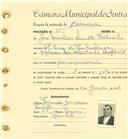Registo de matricula de carroceiro em nome de José Martins Simões Velhinho, morador na Ribeira da Penha Longa, com o nº de inscrição 1788.