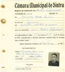 Registo de matricula de cocheiro profissional em nome de Armando Coelho Moreira, morador em Massamá, com o nº de inscrição 1068.
