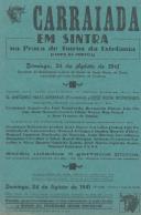 Programa da Grandiosa Garraiada no Campo da Portela de Sintra promovida por uma comissão de Senhoras a favor da escola de Santa Maria na Portela de Sintra a 24 de agosto de 1941.