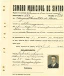 Registo de matricula de carroceiro 2 ou mais animais em nome de Augusto Martins de Sousa, morador em Almoçageme, com o nº de inscrição 1939.