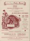 Programa do filme "A Bela de Yukon" produzido e realizado por William A. Seiter com a participação de Randolph Scott, Gypsy Rose Lee, Dinah Shore e Bob Burns.