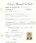 Registo de matricula de carroceiro em nome de João Barrela, morador na Ribeira de Sintra, com o nº de inscrição 2076.