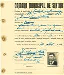 Registo de matricula de cocheiro profissional em nome de Joaquim Lavado [Fiel], morador no Cacém, com o nº de inscrição 870.