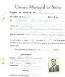Registo de matricula de carroceiro em nome de Gonçalo Romão José Príncipe, morador em Faião, com o nº de inscrição 2116.