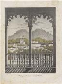 Uma Janella do Paço real de Sintra [Material gráfico] / Charles Legrand. – Lisboa : Manuel Luís da Costa, 1843. – 1 litografia : papel, p & b ; 20 x 15 cm.