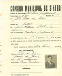 Registo de matricula de cocheiro profissional em nome de João Vítor da Silva, morador em Sintra, com o nº de inscrição 636.