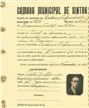 Registo de matricula de cocheiro profissional em nome de Francisco Tristão da Silva, morador no Casal de Ouressa, com o nº de inscrição 924.
