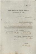 Ordem de cobrança para pagamento de uma licença  passada a João Evangelista de Sousa, morador em Barcarena.