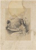 Imagem da Condessa d’Edla, vendo-se o Palácio da Pena ao longe] [Material gráfico]. – [S.l. : s.n.] 1848. – 1 litografia : papel, p & b ; 27 x 22 cm.
