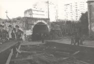 Obras de alargamento do túnel do Cacém sob a linha férrea.