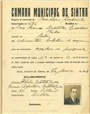 Registo de matricula de cocheiro profissional em nome de José Maria Batista Coelho, morador em Belas, com o nº de inscrição 626.