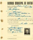 Registo de matricula de cocheiro profissional em nome de José Rodrigues, morador em Albarraque, com o nº de inscrição 871.