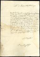 Carta dirigida a Mariana Joaquina Bolarte Dique proveniente do padre Tomaz Vidigueira Salgueiro a propósito do pagamento do foro do moinho do Ribatejo.