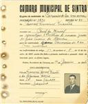 Registo de matricula de carroceiro 2 ou mais animais em nome de Manuel Francisco Vicente, morador no Casal do Urmal, com o nº de inscrição 1800.