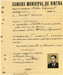 Registo de matricula de cocheiro profissional em nome de Manuel Moreira, morador em Massamá, com o nº de inscrição 1000.