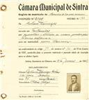 Registo de matricula de carroceiro de 2 ou mais animais em nome de Caetano Domingos, morador em Fontanelas, com o nº de inscrição 2035.