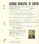Registo de matricula de cocheiro profissional em nome de Joaquim Brandão Ramalho, morador em Sintra, com o nº de inscrição 1097.