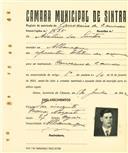 Registo de matricula de carroceiro 2 animais em nome de Adelino dos Santos, morador em Albarraque, com o nº de inscrição 1635.
