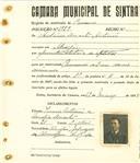 Registo de matricula de carroceiro de 2 ou mais animais em nome de António Duarte Antunes, morador em Alveijar, com o nº de inscrição 1929.
