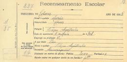 Recenseamento escolar de Maria Agostinho, filho de Filipe Agostinho, morador em Almoçageme.