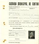 Registo de matricula de cocheiro profissional em nome de Domingos Constantino, morador em Belas, com o nº de inscrição 1116.