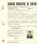 Registo de matricula de cocheiro profissional em nome de Pedro marques Carreira, morador em Vale de Lobos, com o nº de inscrição 1123.
