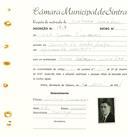 Registo de matricula de cocheiro amador em nome de João Gomes Francisco, morador na Quinta da Penha Longa, com o nº de inscrição 1219.