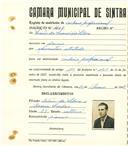 Registo de matricula de cocheiro profissional em nome de Luís da Conceição Silva, morador em Janas, com o nº de inscrição 1109.