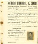 Registo de matricula de carroceiro de 2 ou mais animais em nome de Iria Dias da Costa, moradora em Almoçageme, com o nº de inscrição 1917.